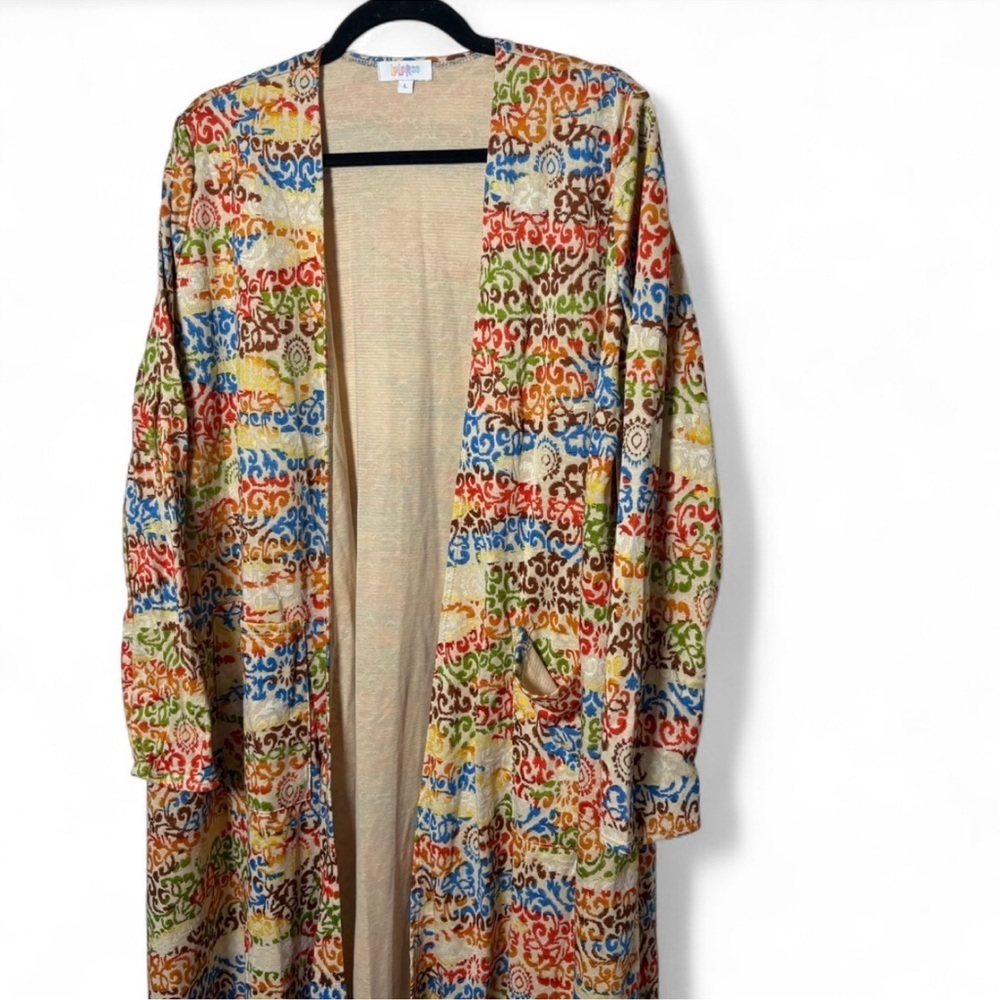 LuLaRoe Sarah Cardigan L Multicolor Open Front Duster NWT - Picture 2 of 8